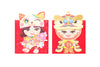 Cartoon Dragon Dance/ Lucky Cat Red Packet (Pack of 6) 舞獅仔招福妹利是封 (六個裝)